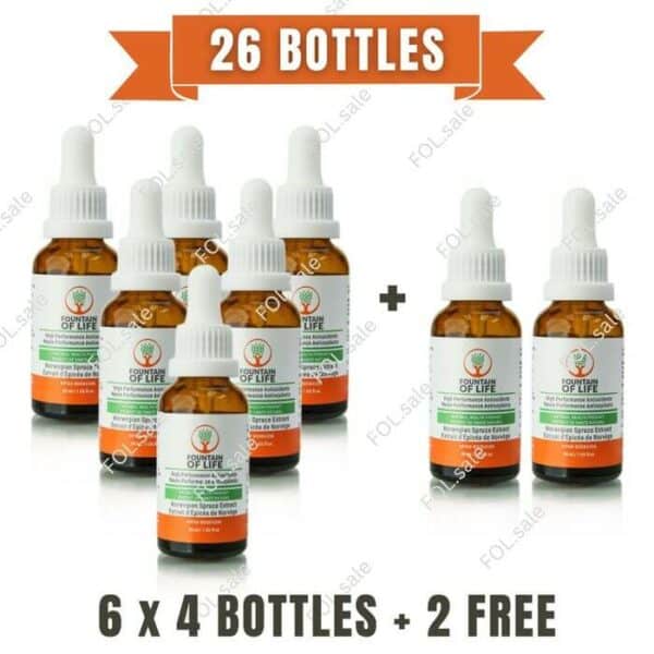 elämän fountain antioksidanttipisarat 24 plus 2 pullo pakkaus